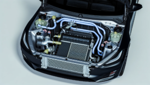 DALL·E 2024 02 25 11.05.29 Create an ultra realistic photo featuring the cooling systems of a Tesla Model Y with a 16 9 aspect ratio. The image should depict high quality photo